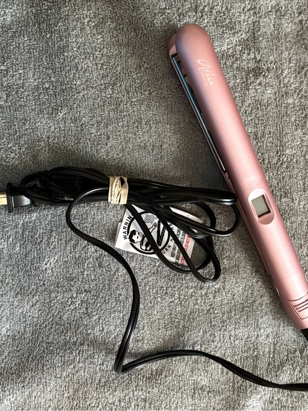 Digital Hair Straightener- Rose Gold by Aria Beauty 1 Inch Flat Iron